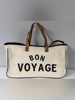 Santa Barbara Design Studio Bon Voyage Double Leather Handle Heavy Canvas Tote